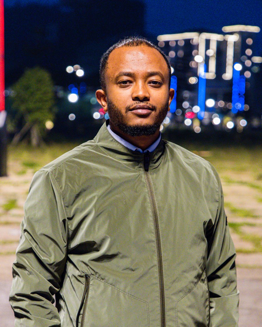 Teshome Girma in Addis Ababa at night